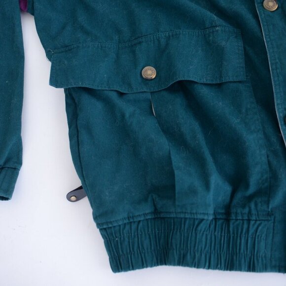 Vintage Jeremy Slade International Green Purple Zip Up Nautical Jacket Large - Picture 8 of 12